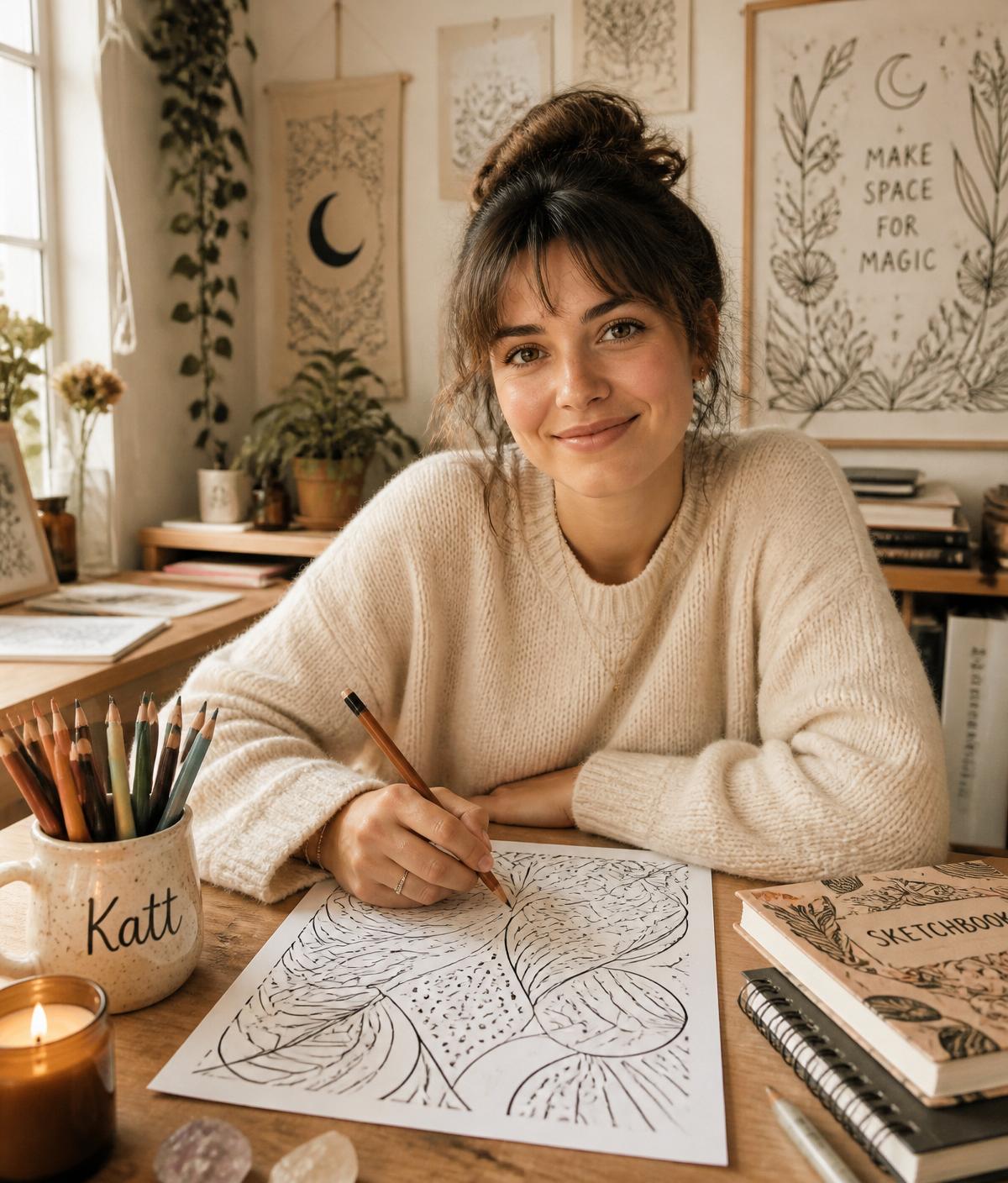 Katt, the illustrator behind Draw Your Calm